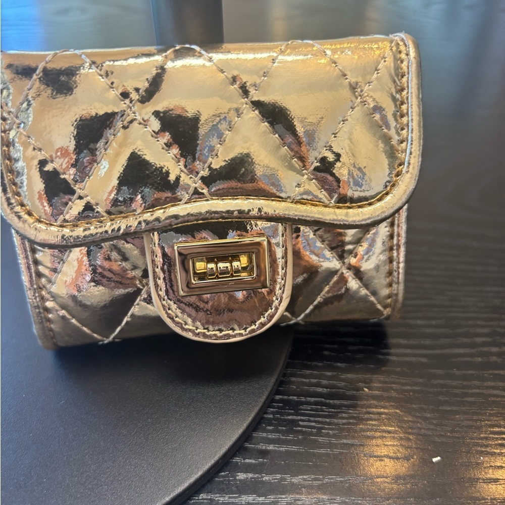 Gold Quilted Women's Credit Card Holder